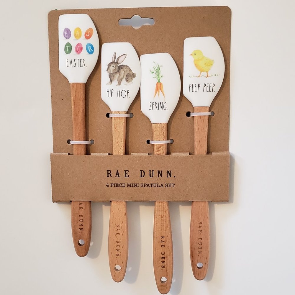 Rae Dunn 4 Pc Mini Spatula Set Easter Spring NEW